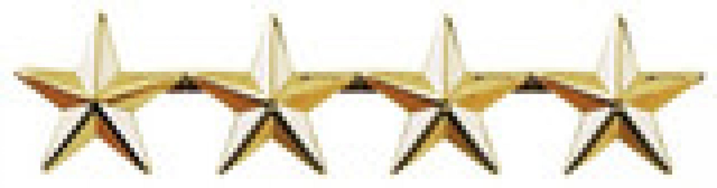 4 - STAR COLLAR PINS 1" TALL - SOLD in PAIRS.